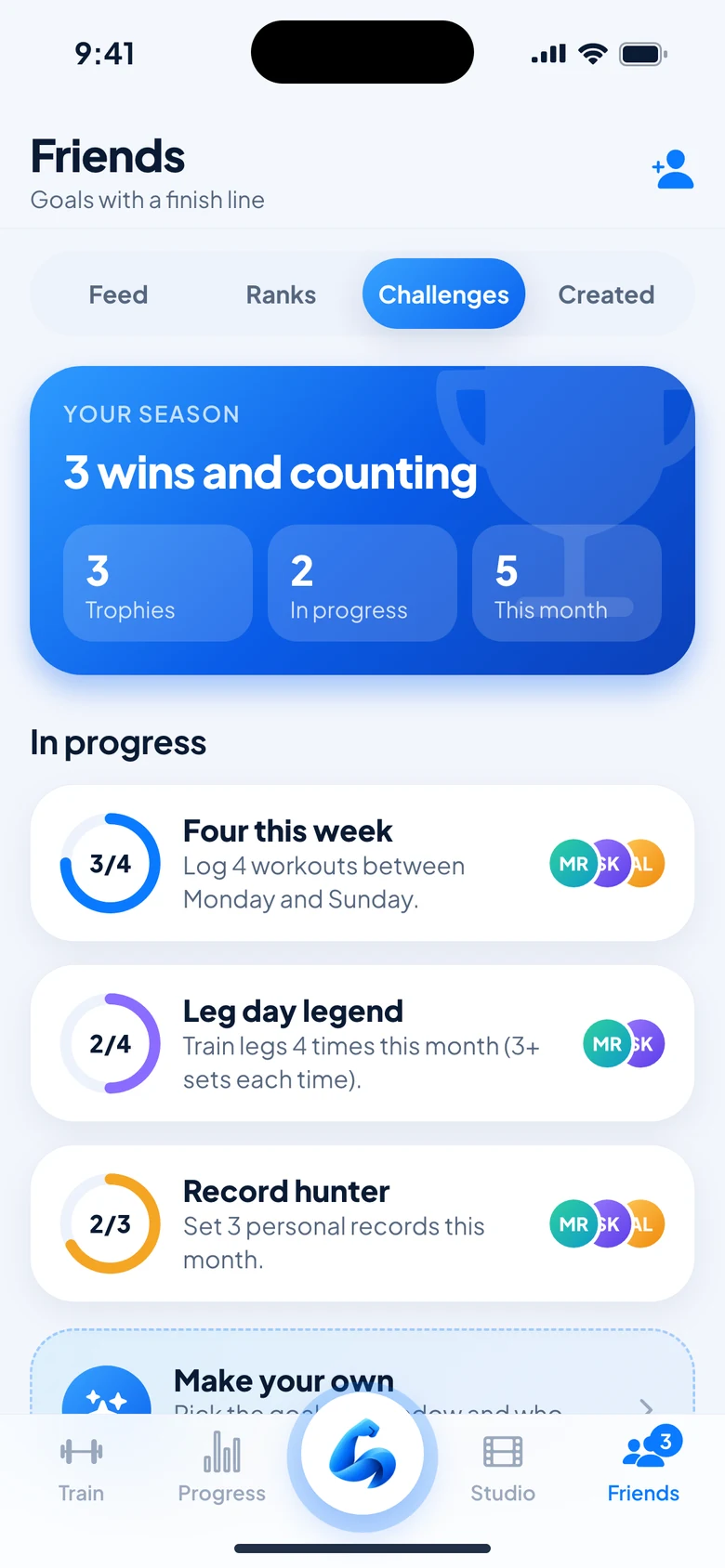 Lifty Challenges screen: Make consistency a game.